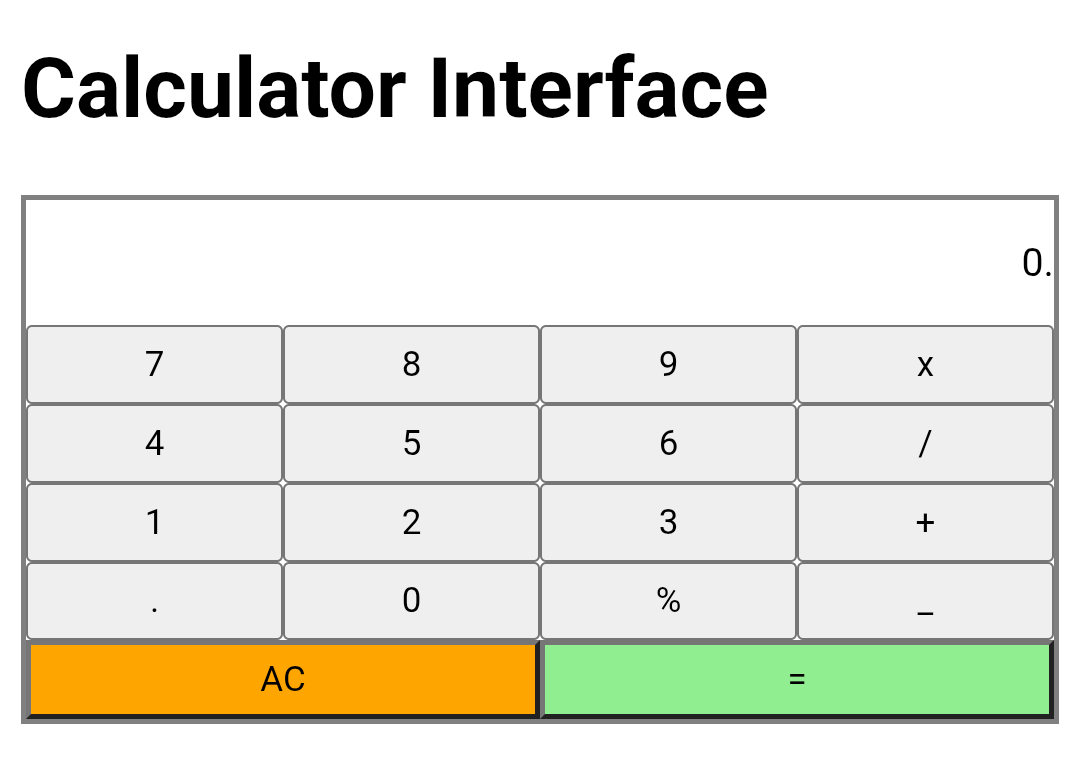 Calc Interface Screenshot